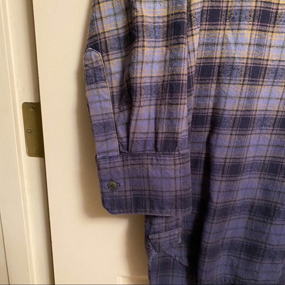 Blue Flannel Button Top - Picture 3 of 6
